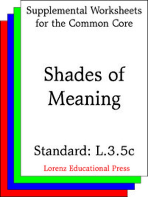 Cover image for CCSS L.3.5c Shades of Meaning